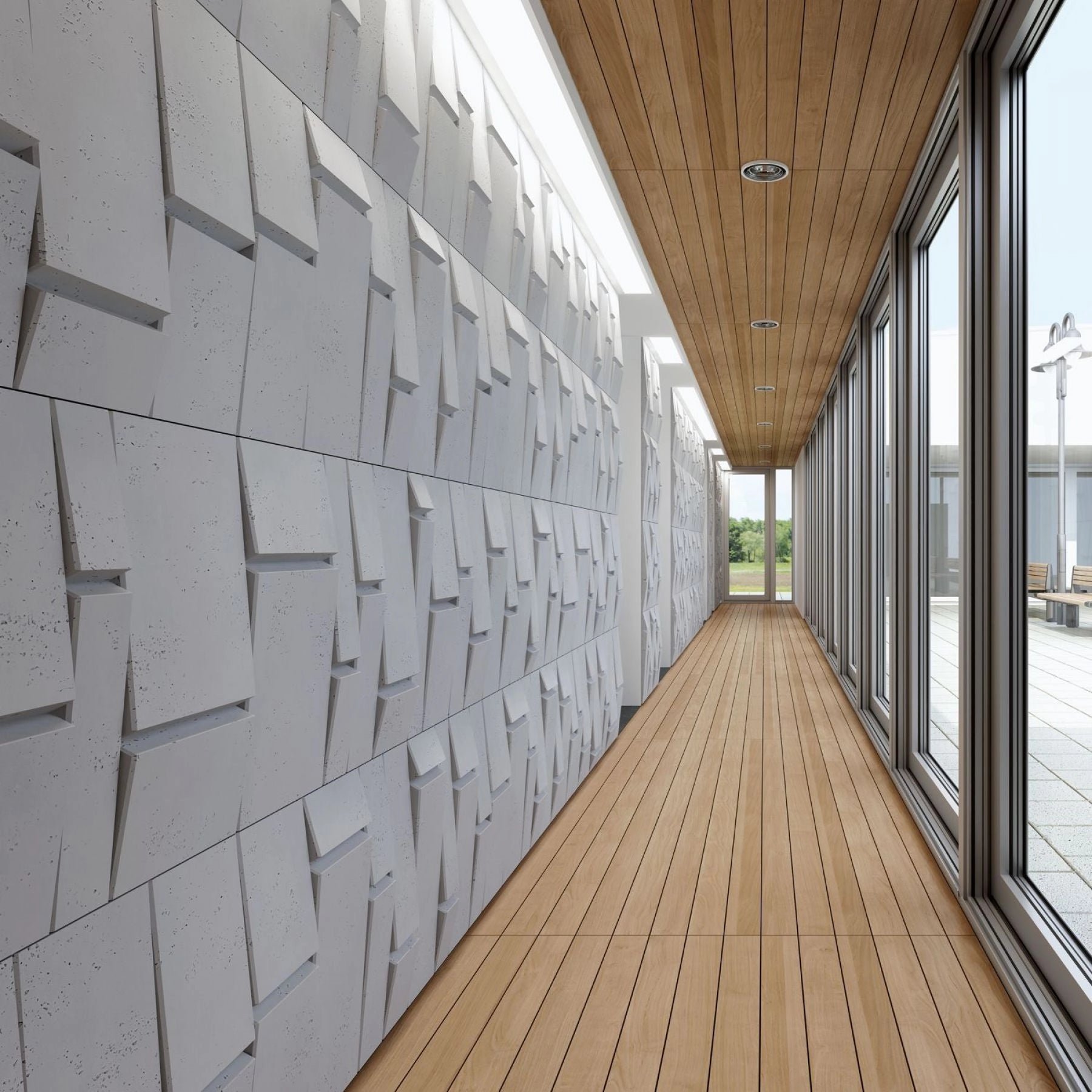 3D Concrete Wall Panels BREAK OUT colour swatch on white background DecorMania UK